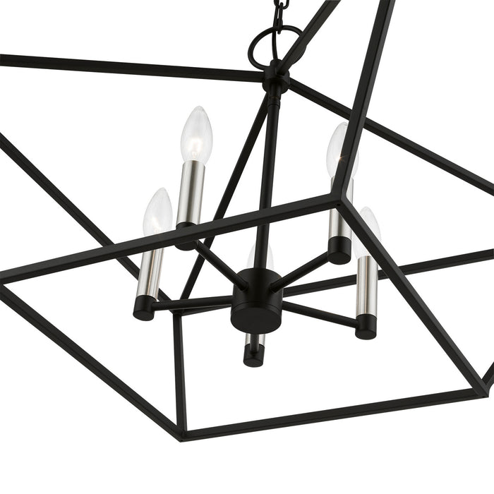 Livex Lighting - 49435-04 - Five Light Chandelier - Devone - Black with Brushed Nickel