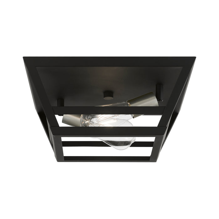 Livex Lighting - 49560-04 - Two Light Flush Mount - Schofield - Black with Brushed Nickel