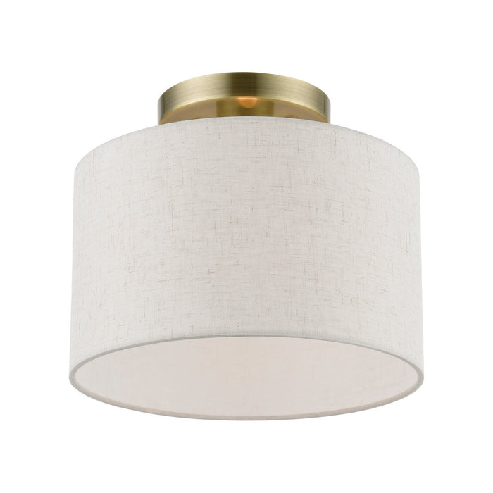Livex Lighting - 49808-01 - One Light Semi-Flush Mount - Blossom - Antique Brass