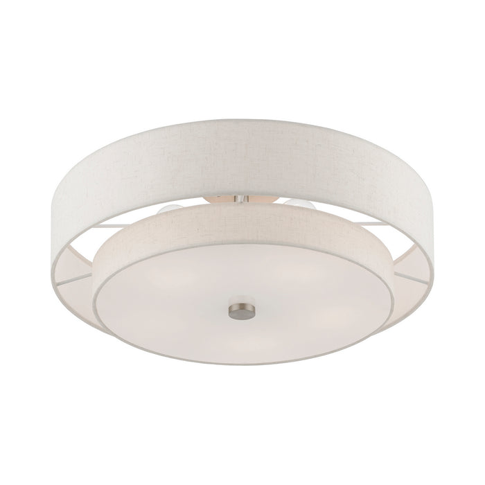 Livex Lighting - 52139-91 - Five Light Semi-Flush Mount - Meridian - Brushed Nickel
