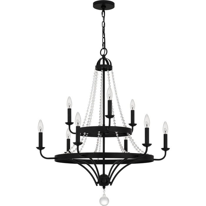 Quoizel - ADL5030MBK - Nine Light Chandelier - Adelaide - Matte Black