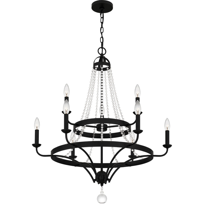 Quoizel - ADL5030MBK - Nine Light Chandelier - Adelaide - Matte Black