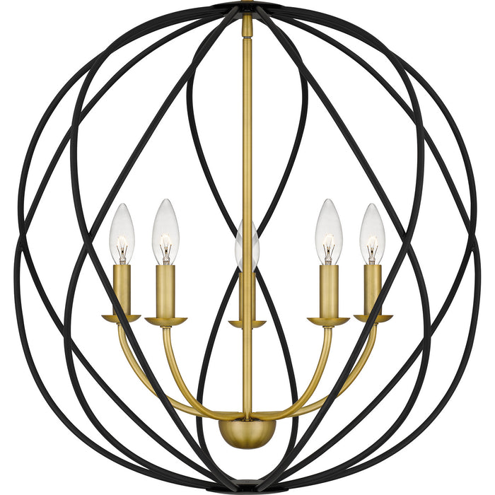Quoizel - BYN2824AB - Five Light Pendant - Bryn - Aged Brass