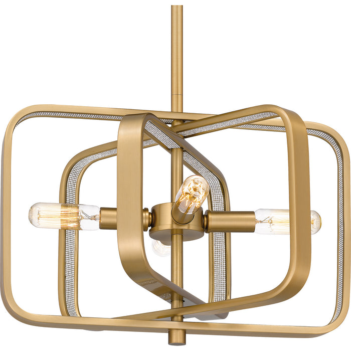 Quoizel - PCDPR2814BWS - Four Light Pendant - Dupree - Brushed Weathered Brass