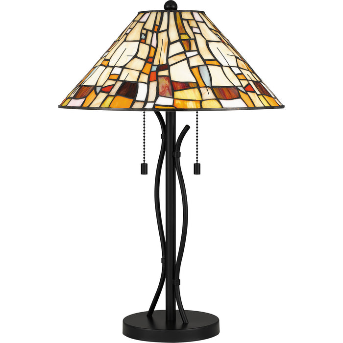 Quoizel - TF5619MBK - Two Light Table Lamp - Tiffany - Matte Black