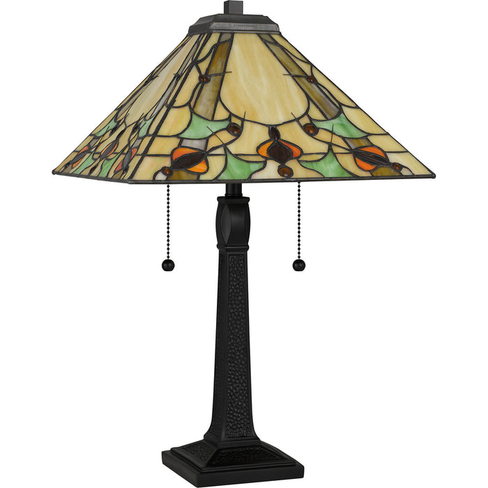 Quoizel - TF5623MBK - Two Light Table Lamp - Tiffany - Matte Black