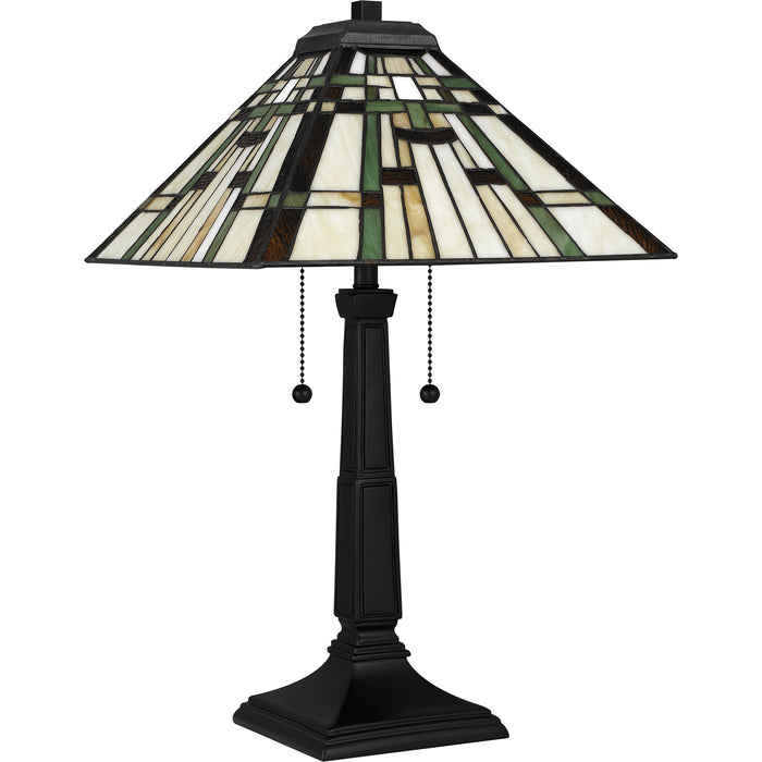 Quoizel - TF5625MBK - Two Light Table Lamp - Tiffany - Matte Black
