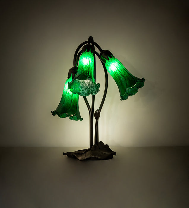 Meyda Tiffany - 136434 - Three Light Table Lamp - Green Pond Lily - Mahogany Bronze