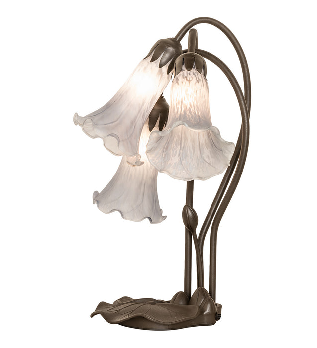 Meyda Tiffany - 145927 - Three Light Table Lamp - Grey Pond Lily - Mahogany Bronze