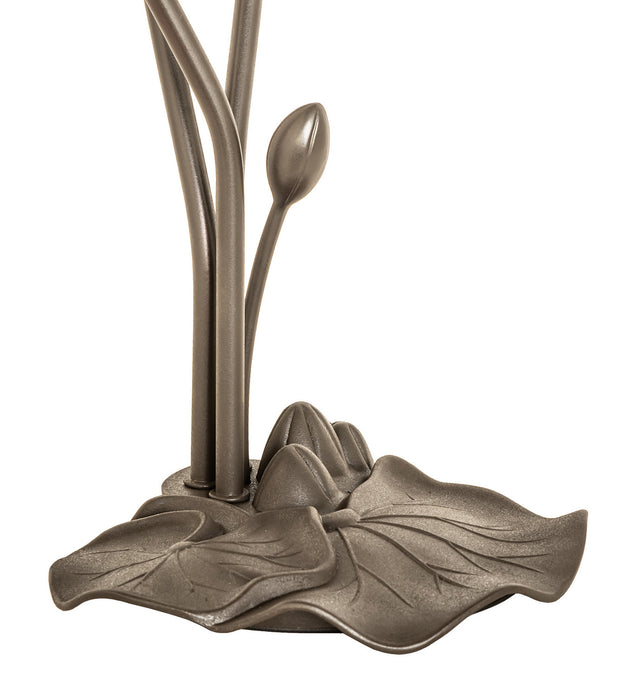 Meyda Tiffany - 173809 - Three Light Table Lamp - White Pond Lily - Mahogany Bronze