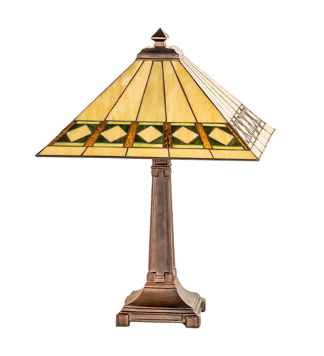 Meyda Tiffany - 17382 - Two Light Table Lamp - Diamond Band Mission - Mahogany Bronze
