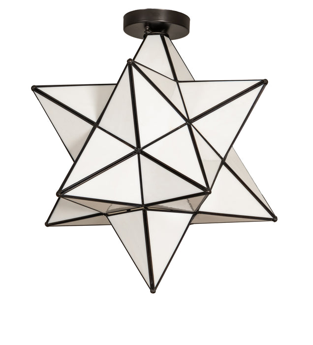 Meyda Tiffany - 239498 - One Light Flushmount - Moravian Star - Mahogany Bronze
