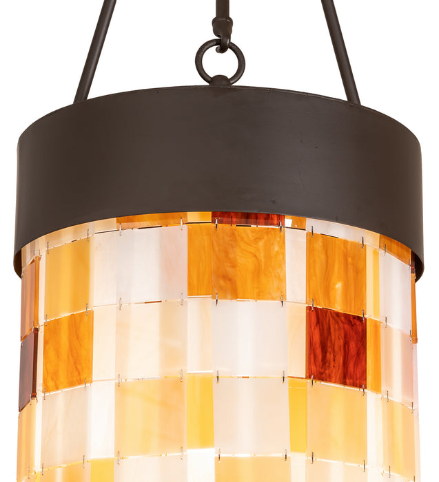 Meyda Tiffany - 249600 - One Light Pendant - Cilindro Calico - Oil Rubbed Bronze