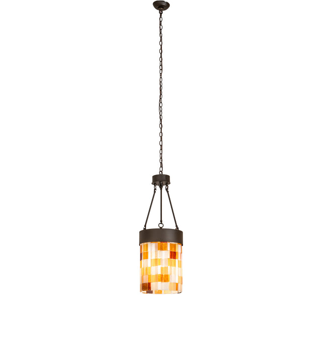 Meyda Tiffany - 249600 - One Light Pendant - Cilindro Calico - Oil Rubbed Bronze