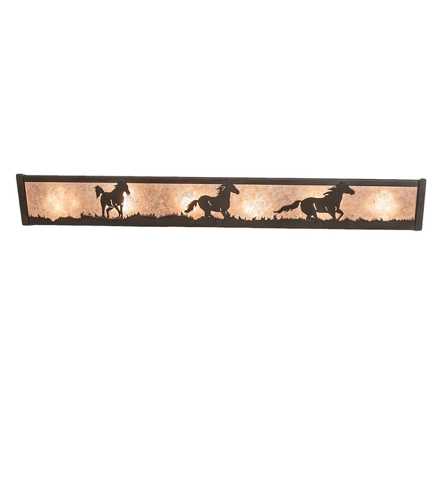 Meyda Tiffany - 250531 - Six Light Vanity - Running Horses - Oil Rubbed Bronze