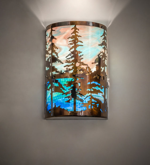 Meyda Tiffany - 250945 - Two Light Wall Sconce - Tall Pines - Transparent Copper,Burnished