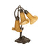 Meyda Tiffany - 251683 - Three Light Table Lamp - Amber Pond Lily - Mahogany Bronze