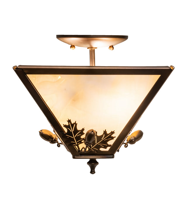 Meyda Tiffany - 252002 - Three Light Flushmount - Oak Leaf & Acorn - Antique Copper,Burnished