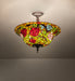 Meyda Tiffany - 253925 - Three Light Semi-Flushmount - Tiffany Rosebush - Mahogany Bronze