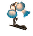 Meyda Tiffany - 254157 - Three Light Table Lamp - Pink/Blue Pond Lily - Mahogany Bronze