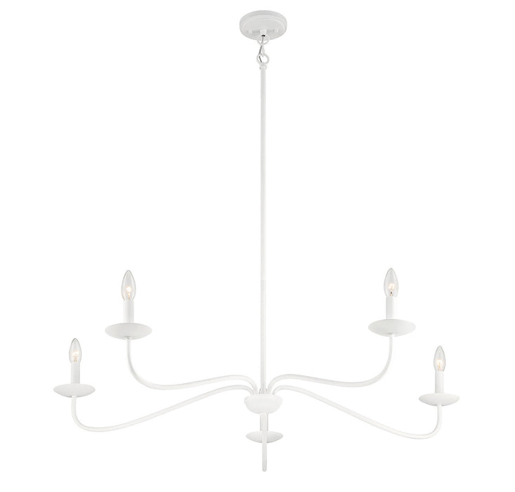 Meridian - M10085BQW - Five Light Chandelier - Bisque White