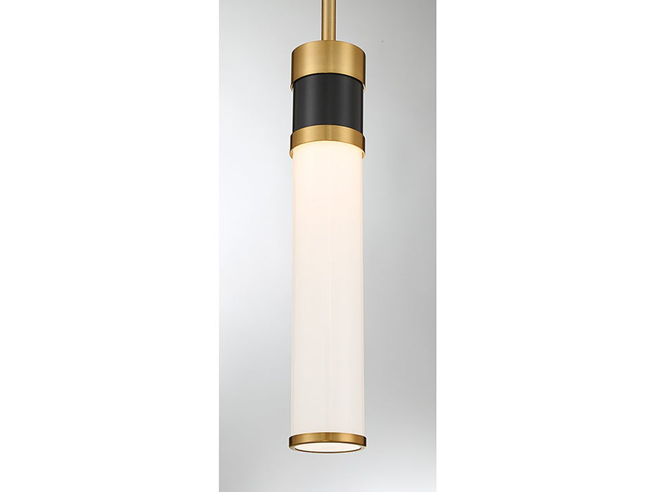 Savoy House - 7-1643-1-143 - LED Mini Pendant - Abel - Matte Black with Warm Brass Accents