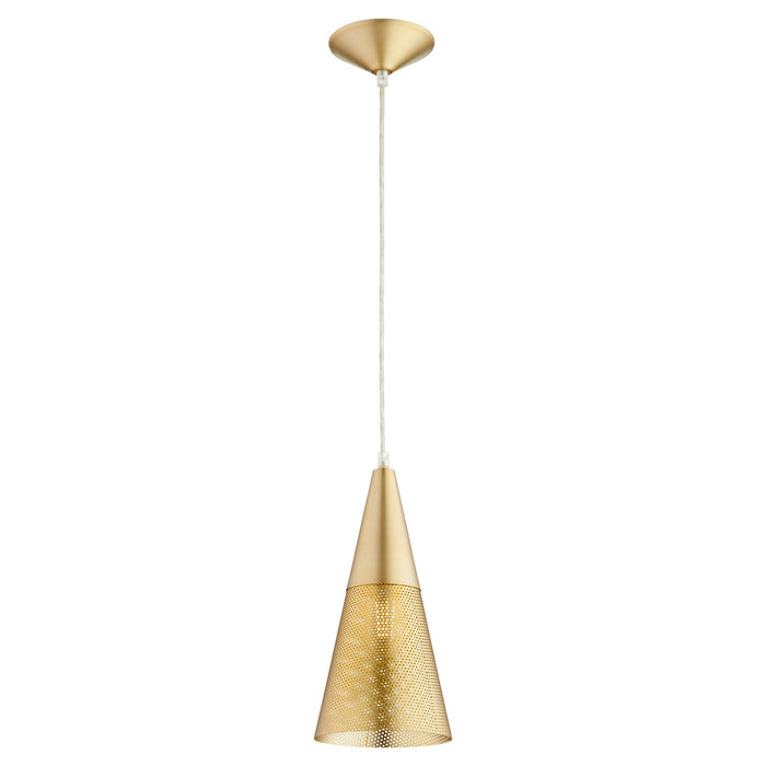 Quorum - 1316-80 - One Light Pendant - Mesh Cone Pendants - Aged Brass