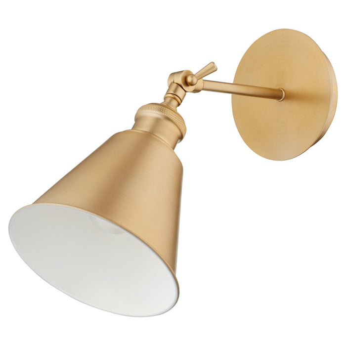 Quorum - 5390-80 - One Light Wall Mount - Metal Cone Lighting - Aged Brass