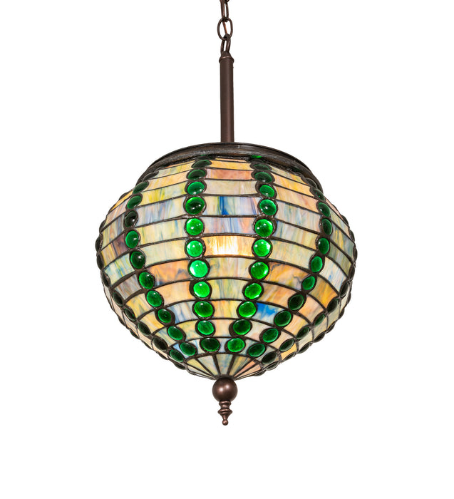 Meyda Tiffany - 254233 - One Light Pendant - Jeweled Beehive - Mahogany Bronze