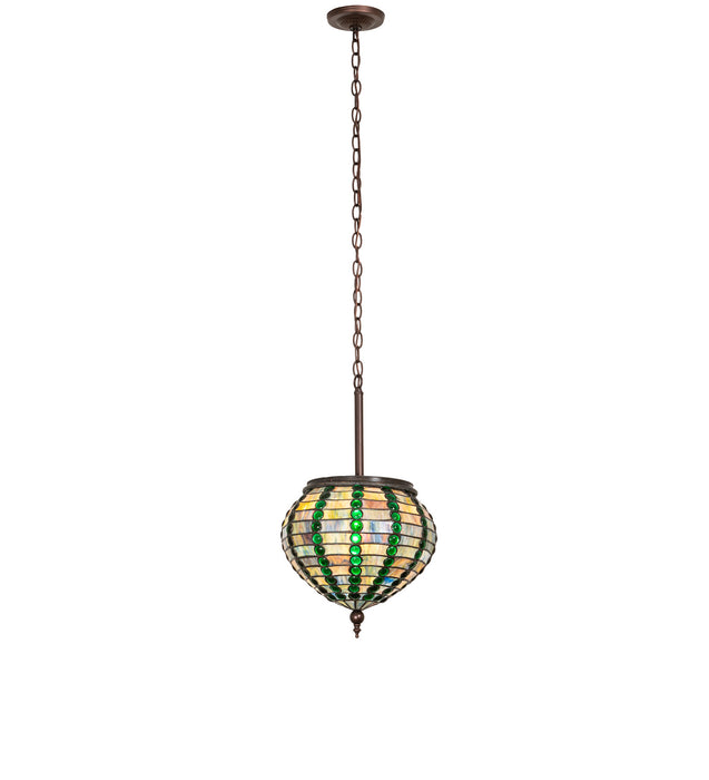 Meyda Tiffany - 254233 - One Light Pendant - Jeweled Beehive - Mahogany Bronze