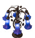 Meyda Tiffany - 255808 - Six Light Table Lamp - Blue Pond Lily - Mahogany Bronze
