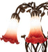 Meyda Tiffany - 255809 - Six Light Table Lamp - Red/White Pond Lily - Mahogany Bronze
