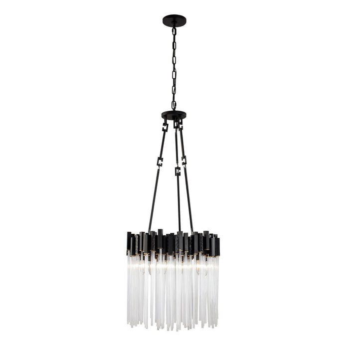 Varaluz - 309P06MBFG - Six Light Pendant - Matrix - Matte Black/French Gold