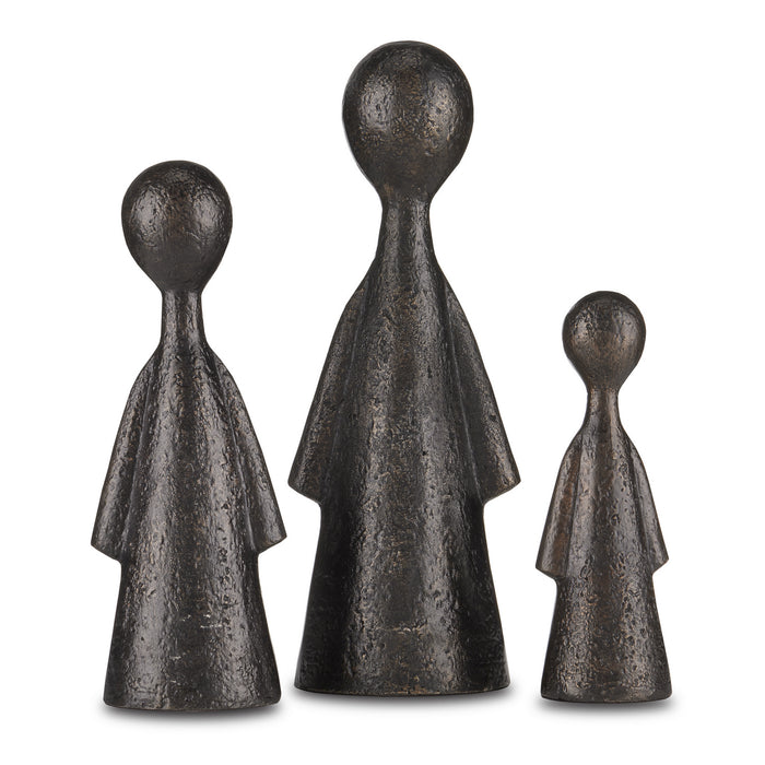 Currey and Company - 1200-0644 - Figure Set of 3 - Bronze