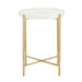 Currey and Company - 4000-0146 - Accent Table - White/Antique Brass