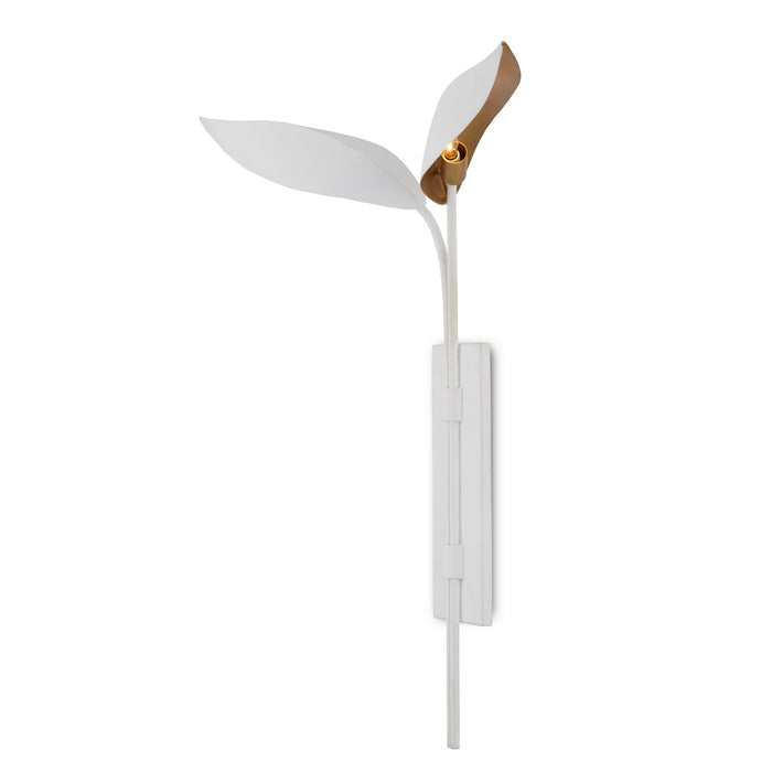 Currey and Company - 5000-0220 - Two Light Wall Sconce - Gesso White/Contemporary Gold Leaf