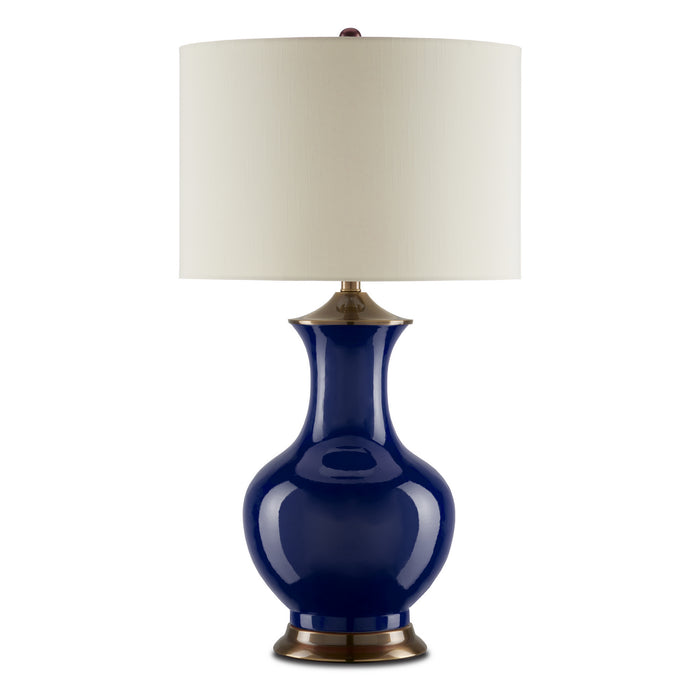 Currey and Company - 6000-0841 - One Light Table Lamp - Blue/Antique Brass