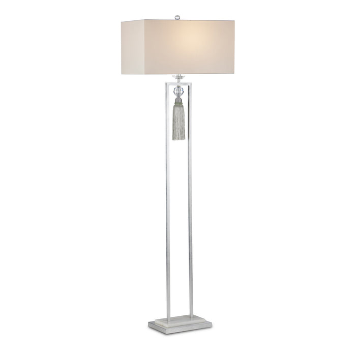 Currey and Company - 8000-0120 - One Light Floor Lamp - Silver Leaf/Clear/Silver/White