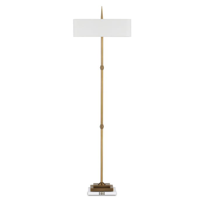 Currey and Company - 8000-0123 - Two Light Floor Lamp - Antique Brass/Clear