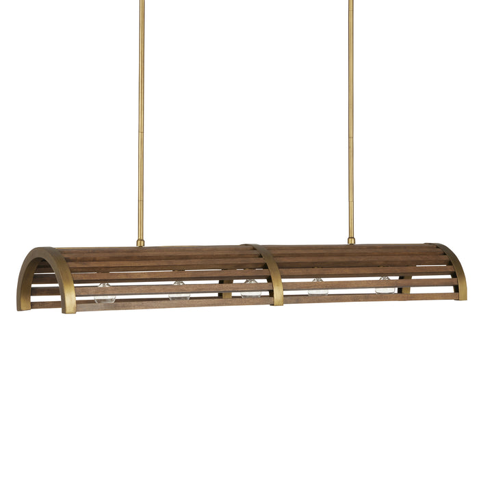 Currey and Company - 9000-0967 - Five Light Chandelier - Chestnut/Brass