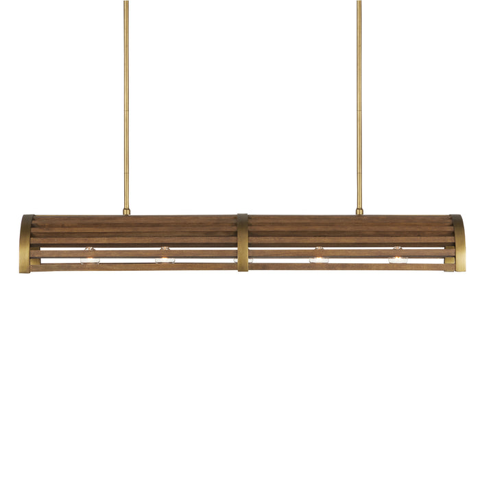 Currey and Company - 9000-0967 - Five Light Chandelier - Chestnut/Brass