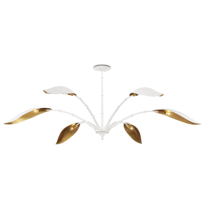 Currey and Company - 9000-0974 - Six Light Chandelier - Gesso White/Contemporary Gold Leaf