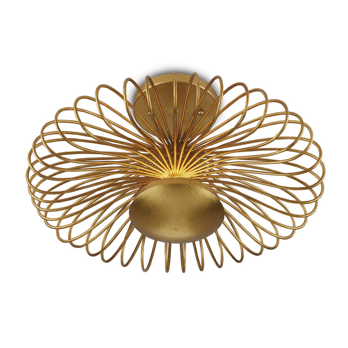 Currey and Company - 9000-0985 - LED Semi-Flush Mount - Contemporary Gold Leaf/ Contemporary Gold