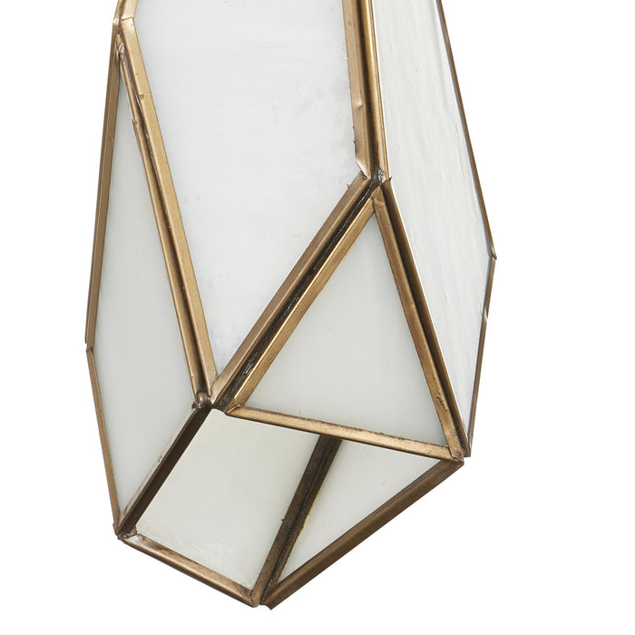 Currey and Company - 9000-1033 - One Light Pendant - White/Antique Brass/Silver