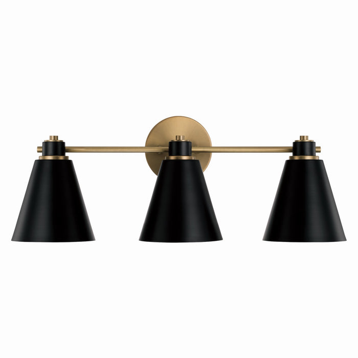 Capital Lighting - 150131AB - Three Light Vanity - Bradley - Aged Brass and Black