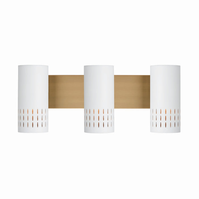 Capital Lighting - 150231AW - Three Light Vanity - Dash - Aged Brass and White