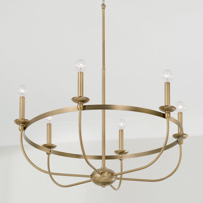 Capital Lighting - 425161AD - Six Light Chandelier - Rylann - Aged Brass