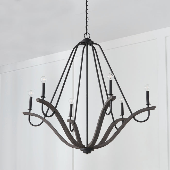 Capital Lighting - 447662CK - Six Light Chandelier - Clive - Carbon Grey and Black Iron