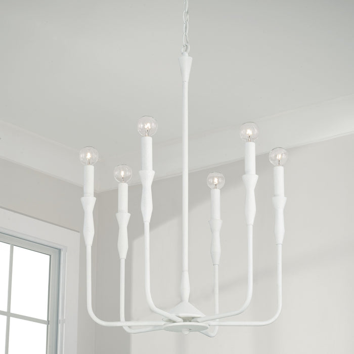 Capital Lighting - 450361XW - Six Light Chandelier - Paloma - Textured White