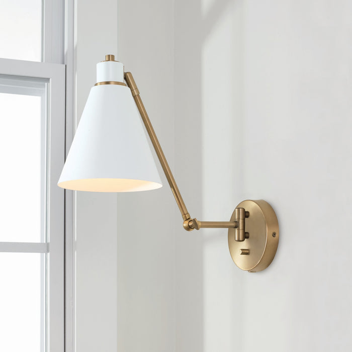 Capital Lighting - 650111AW - One Light Wall Sconce - Bradley - Aged Brass and White
